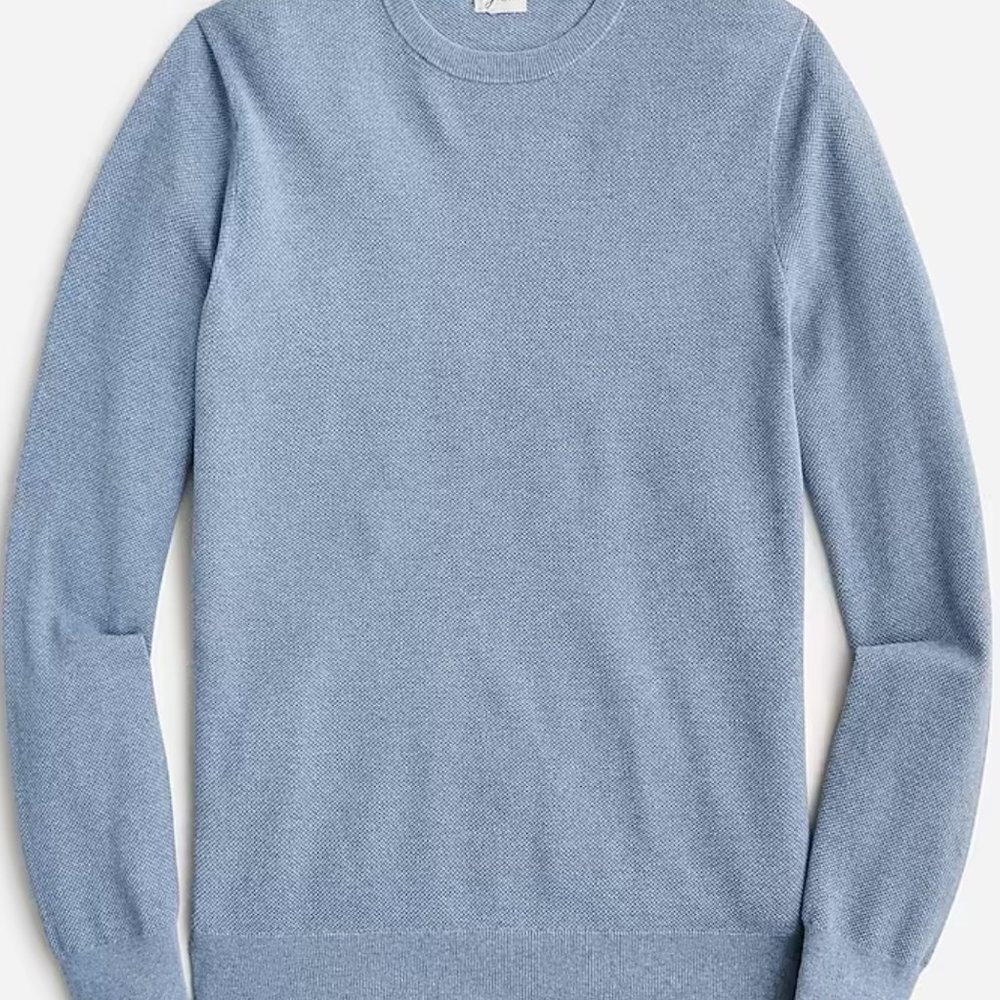 J. Crew - Cotton Piqué-stitch Crewneck Sweater - New without tags!
